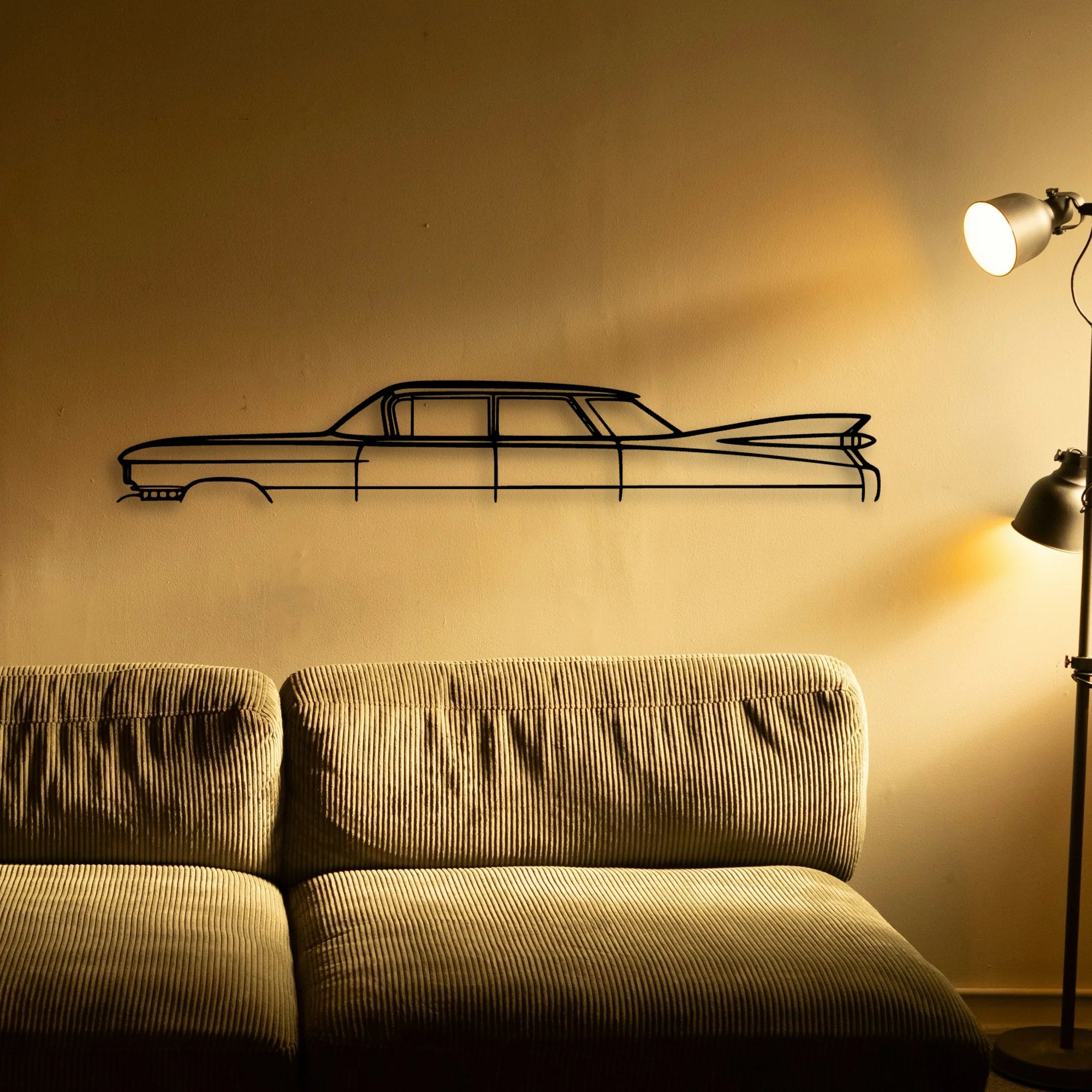 DE 1959 Sedan Classic Silhouette Metal Wall Art - Tinvibe