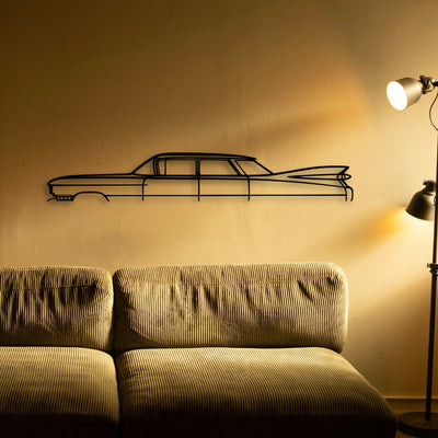DE 1959 Sedan Classic Silhouette Metal Wall Art - Tinvibe