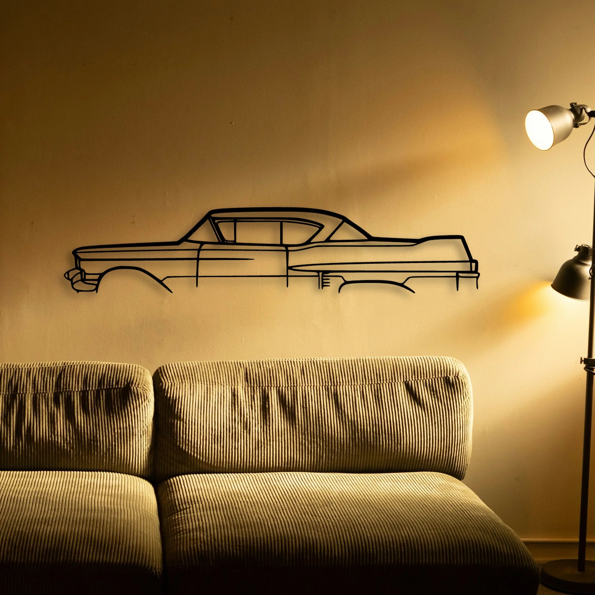 DE Coupe 1957 Classic Silhouette Metal Wall Art - Tinvibe