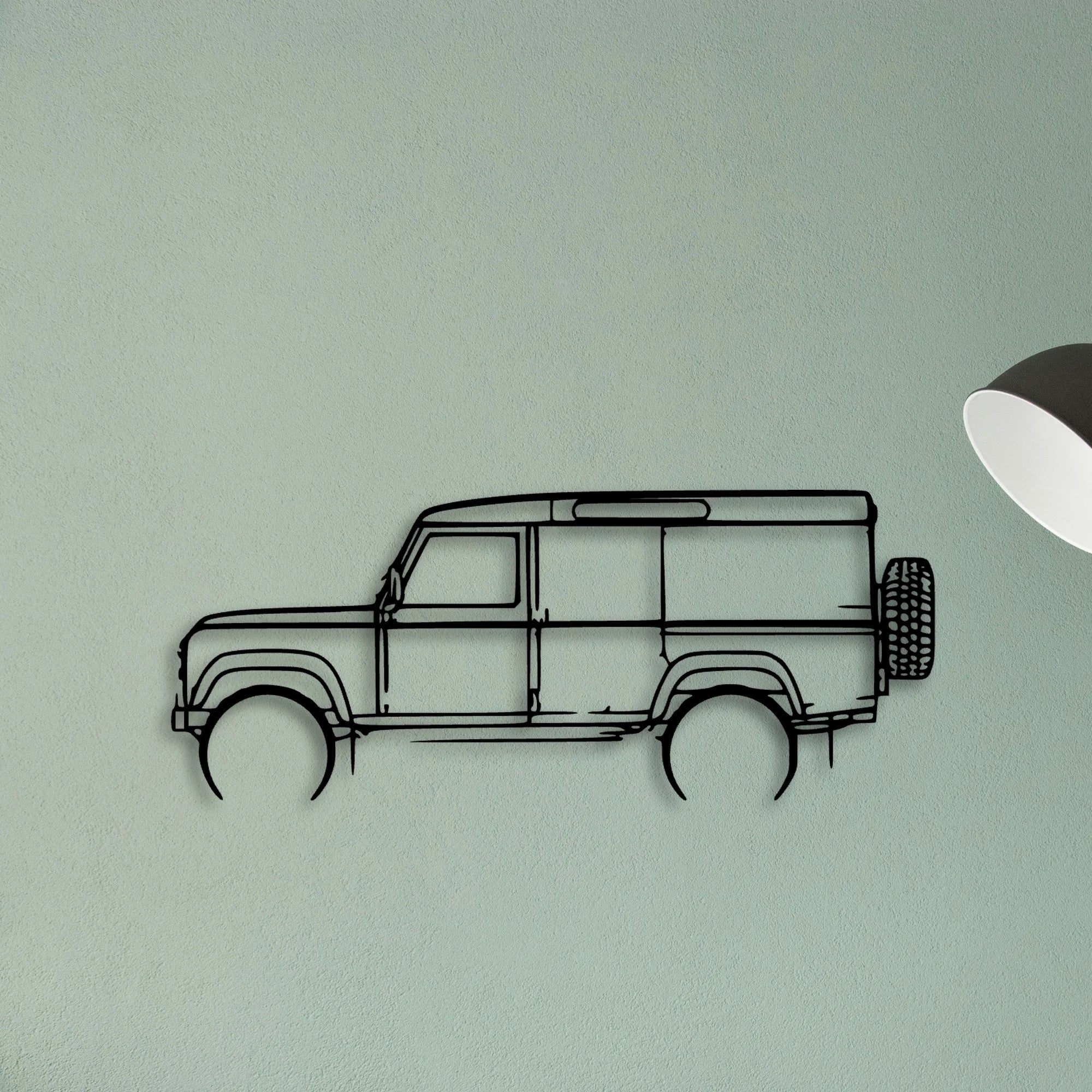 Defender 110 1992 Classic Silhouette Metal Wall Art - Tinvibe