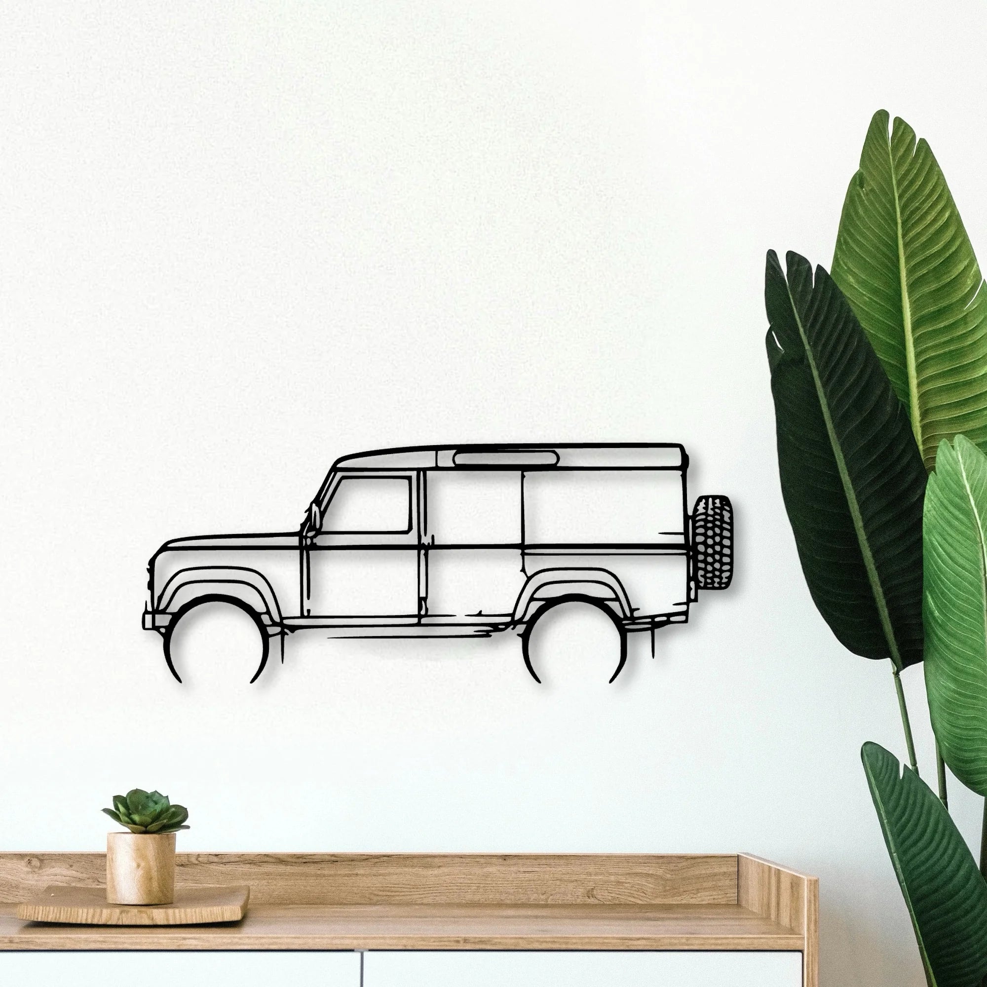 Defender 110 1992 Classic Silhouette Metal Wall Art - Tinvibe