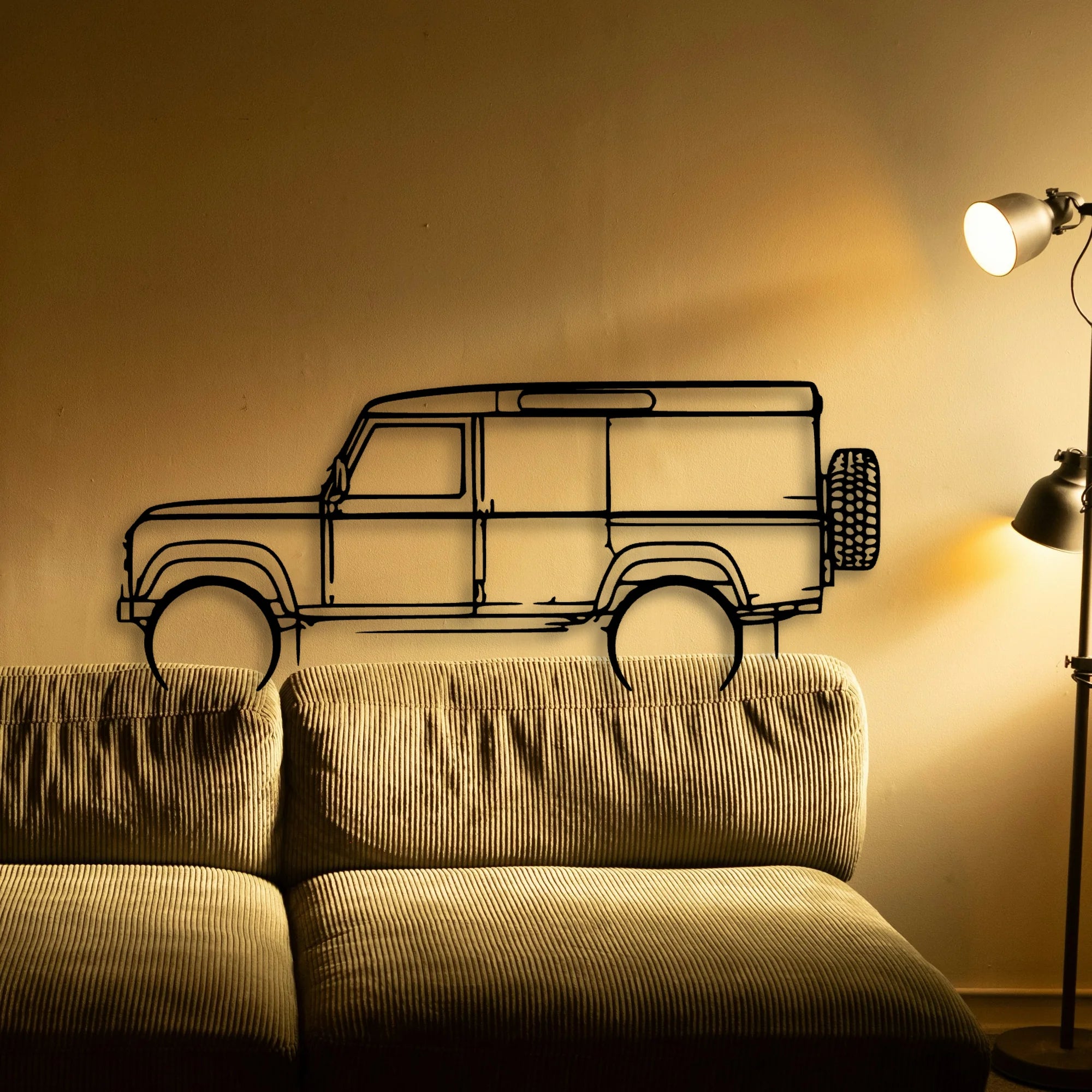 Defender 110 1992 Classic Silhouette Metal Wall Art - Tinvibe