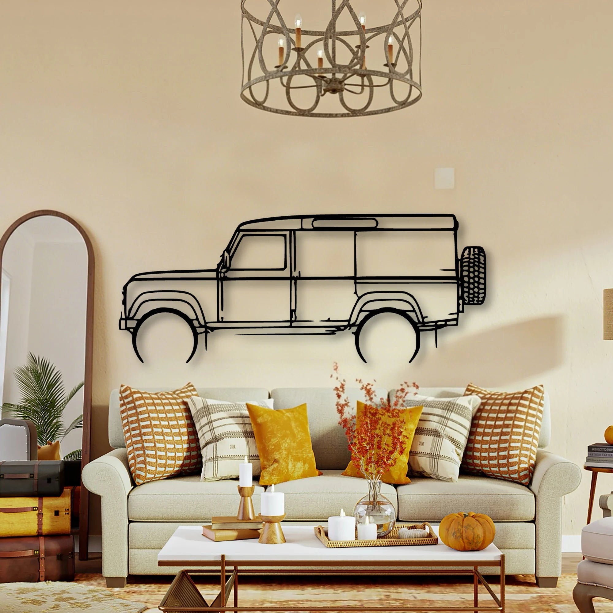 Defender 110 1992 Classic Silhouette Metal Wall Art - Tinvibe