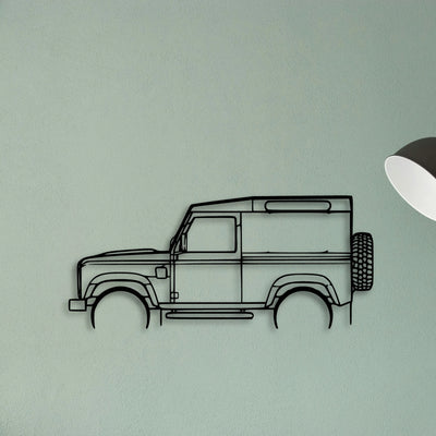 Defender 90 Classic Silhouette Metal Wall Art - Tinvibe