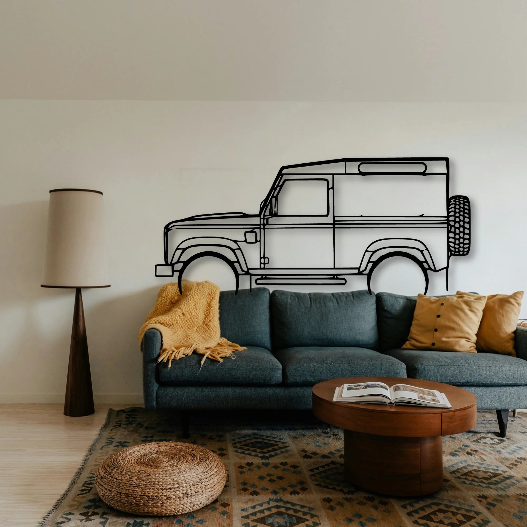 Defender 90 Classic Silhouette Metal Wall Art - Tinvibe