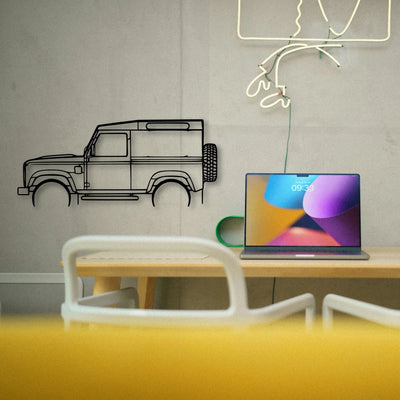 Defender 90 Classic Silhouette Metal Wall Art - Tinvibe