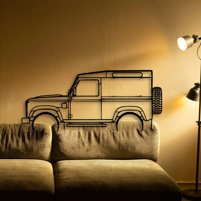Defender 90 Classic Silhouette Metal Wall Art - Tinvibe