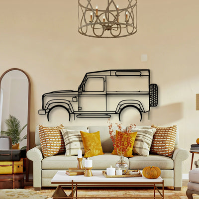 Defender 90 Classic Silhouette Metal Wall Art - Tinvibe