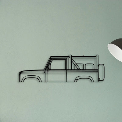 Defender 90 1994 Classic Silhouette Metal Wall Art - Tinvibe
