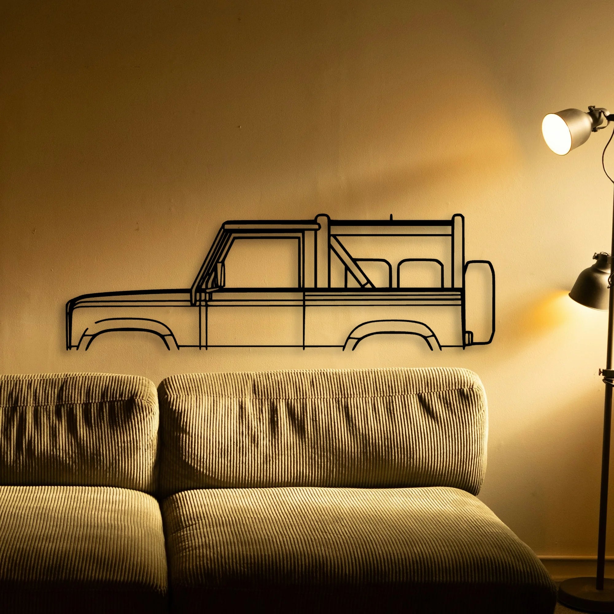 Defender 90 1994 Classic Silhouette Metal Wall Art - Tinvibe