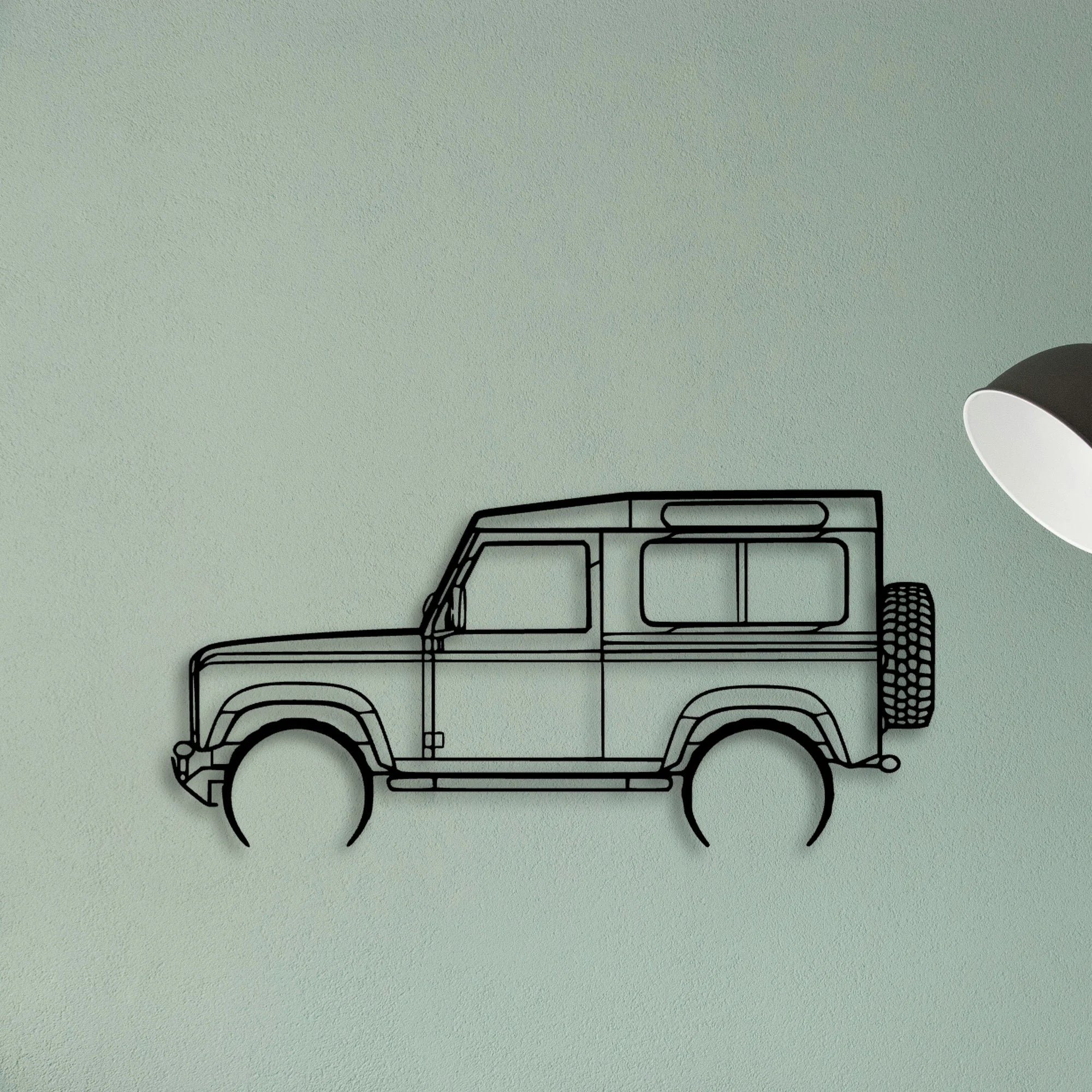 Defender 90 2005 Classic Silhouette Metal Wall Art - Tinvibe