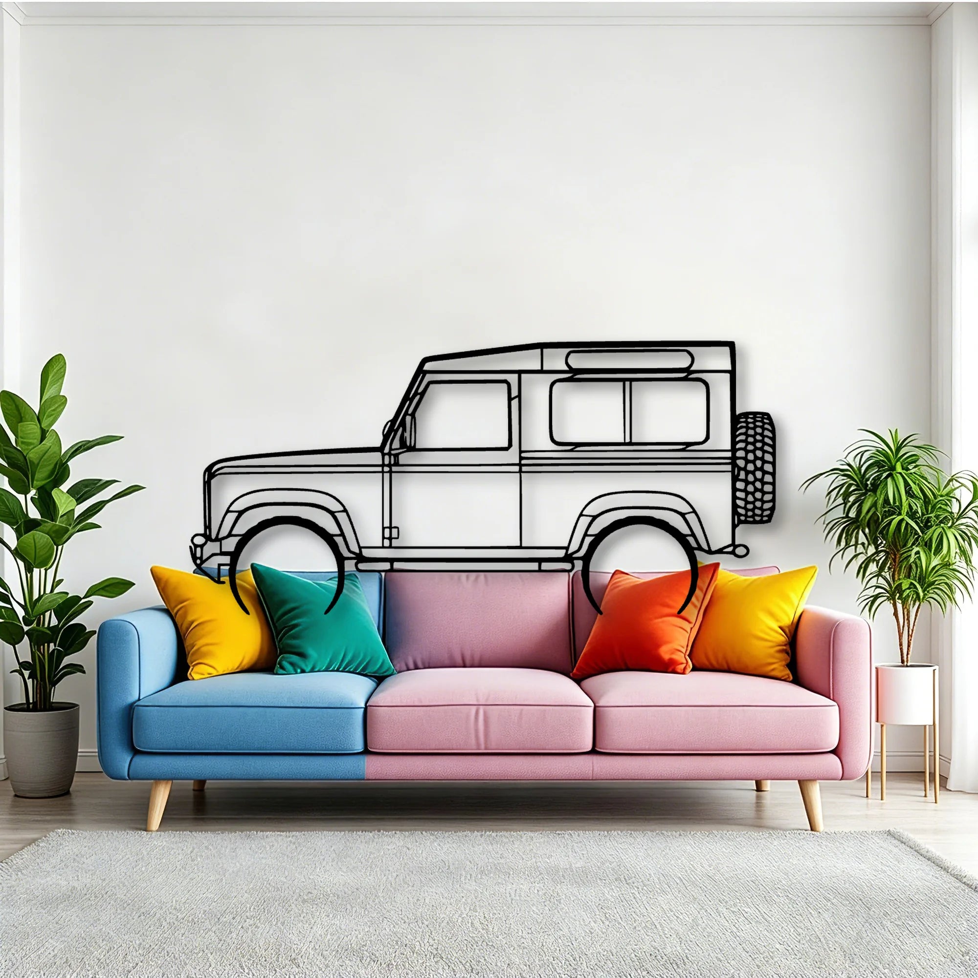 Defender 90 2005 Classic Silhouette Metal Wall Art - Tinvibe