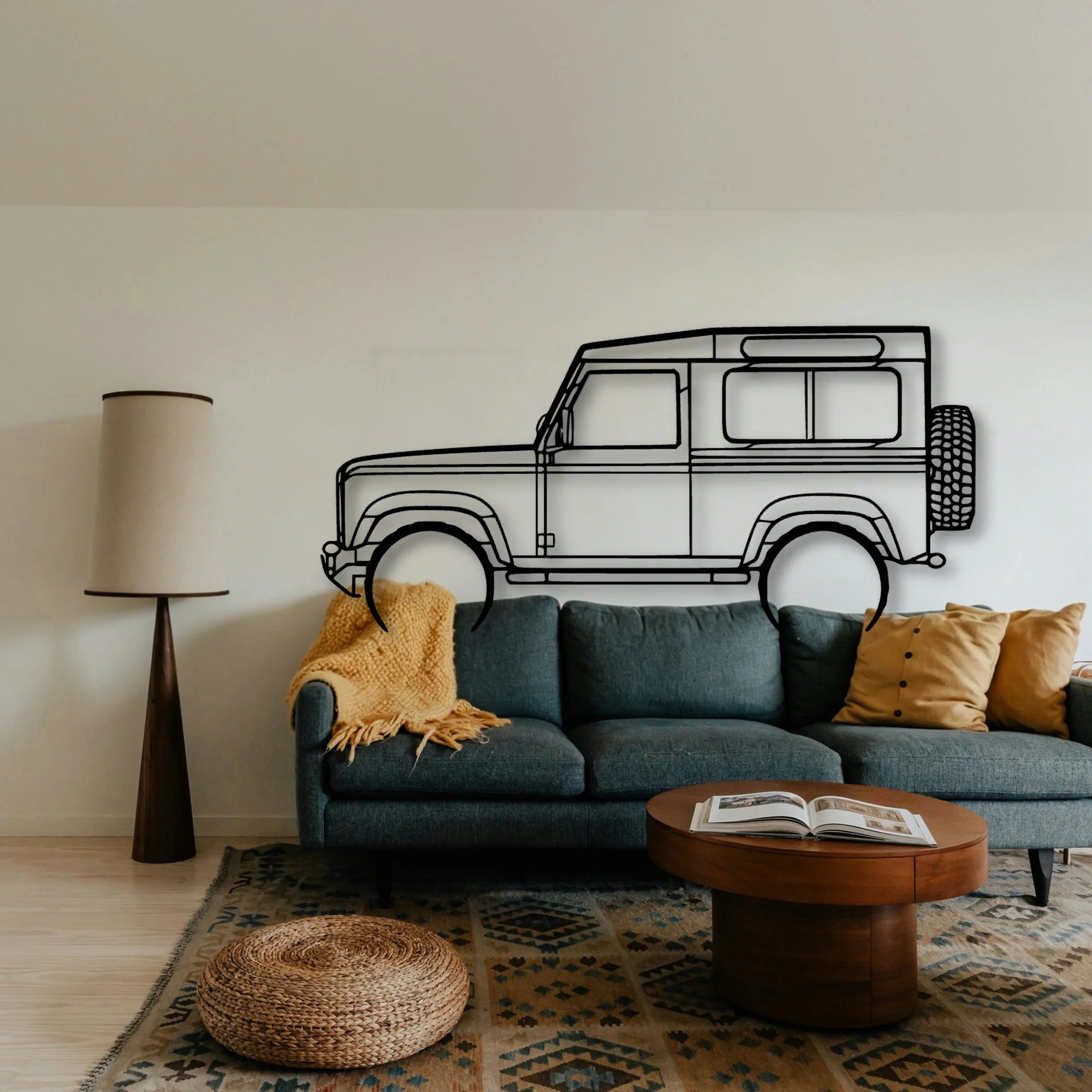 Defender 90 2005 Classic Silhouette Metal Wall Art - Tinvibe