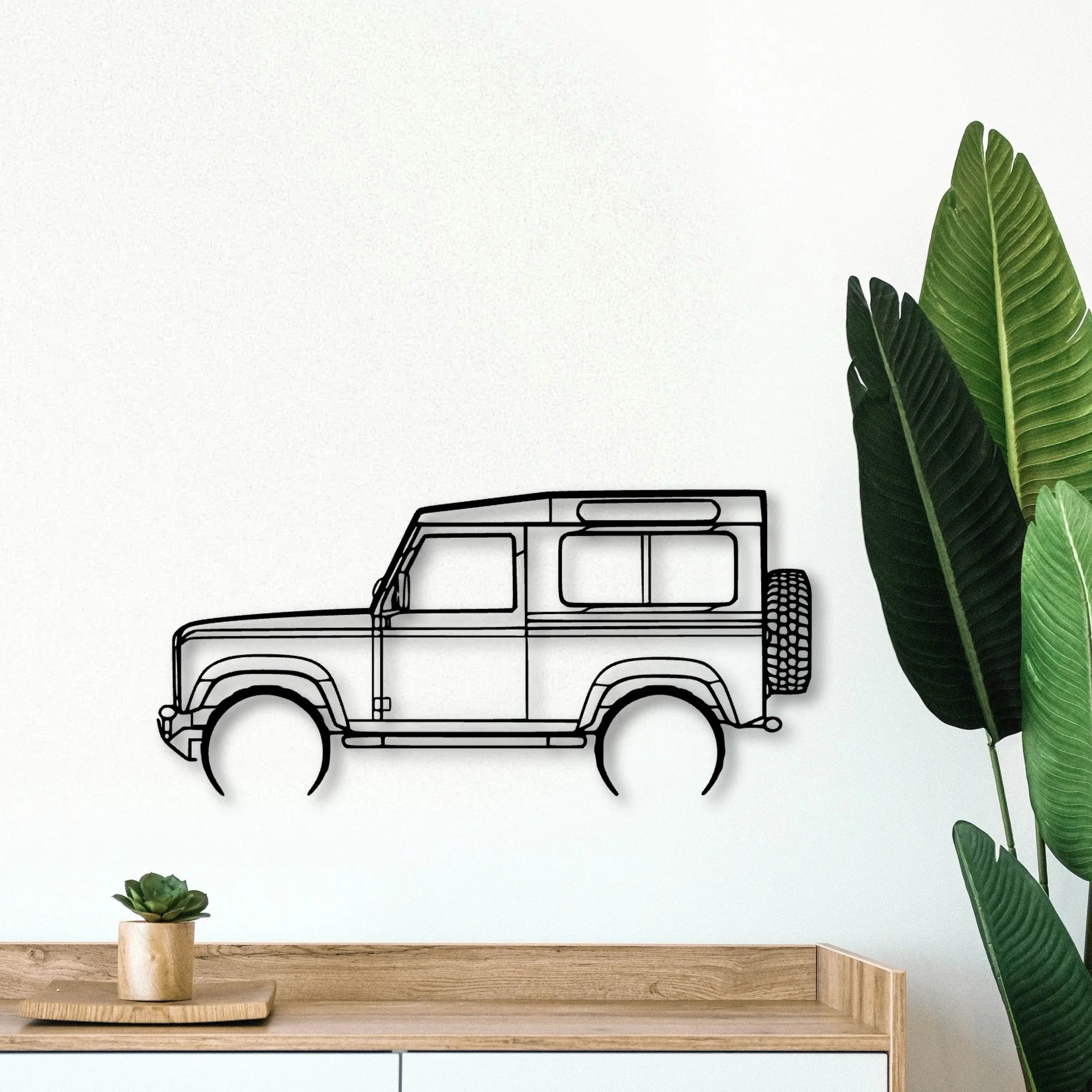 Defender 90 2005 Classic Silhouette Metal Wall Art - Tinvibe
