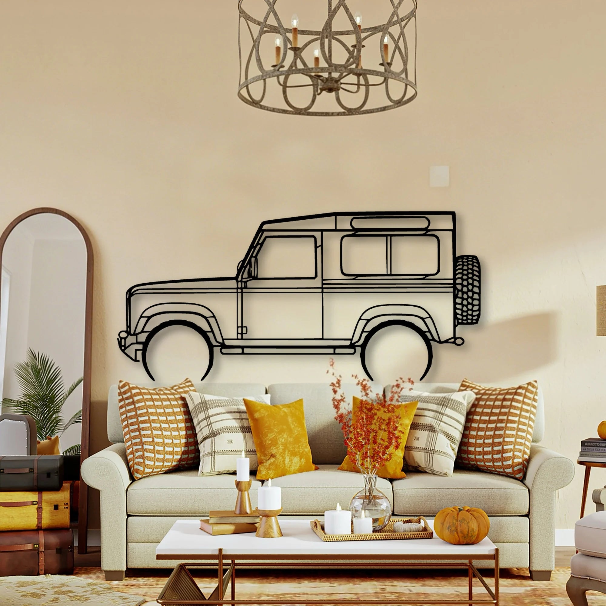 Defender 90 2005 Classic Silhouette Metal Wall Art - Tinvibe