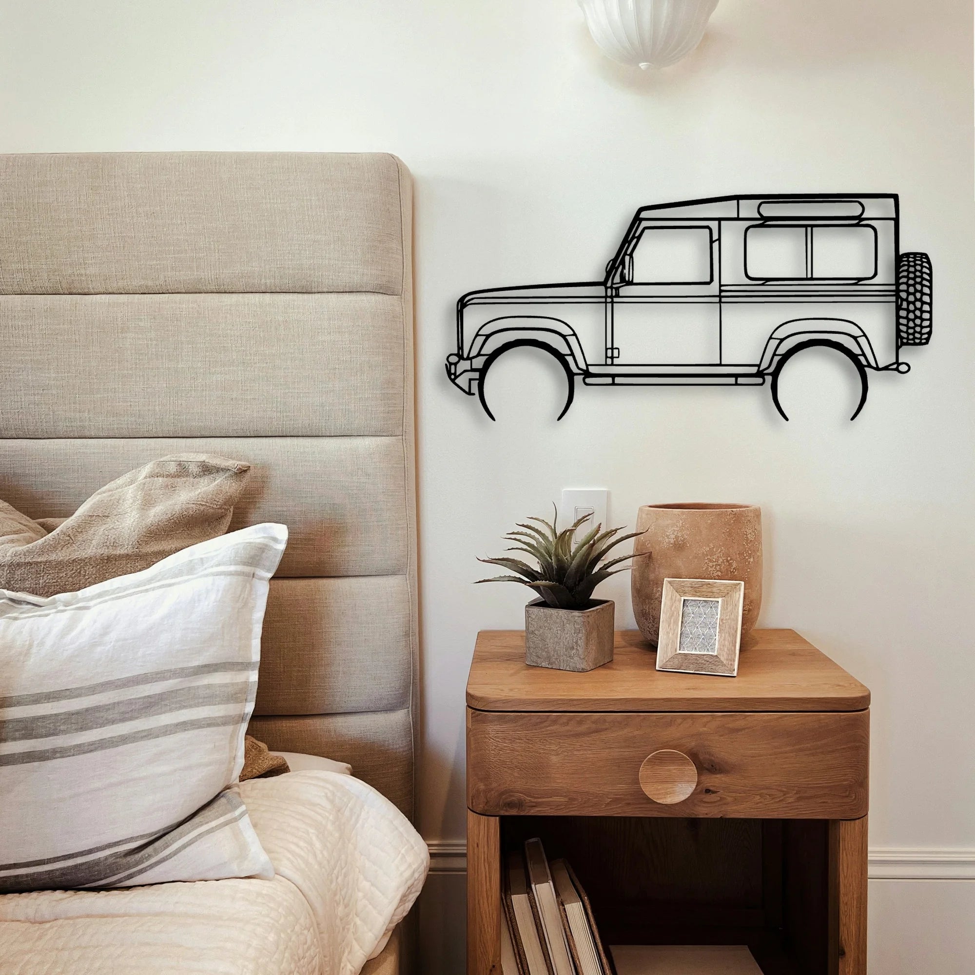 Defender 90 2005 Classic Silhouette Metal Wall Art - Tinvibe