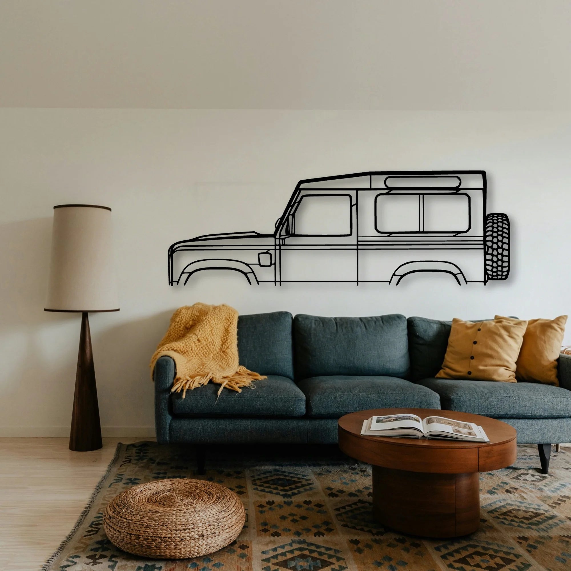 Defender 90 2010 Classic Silhouette Metal Wall Art - Tinvibe
