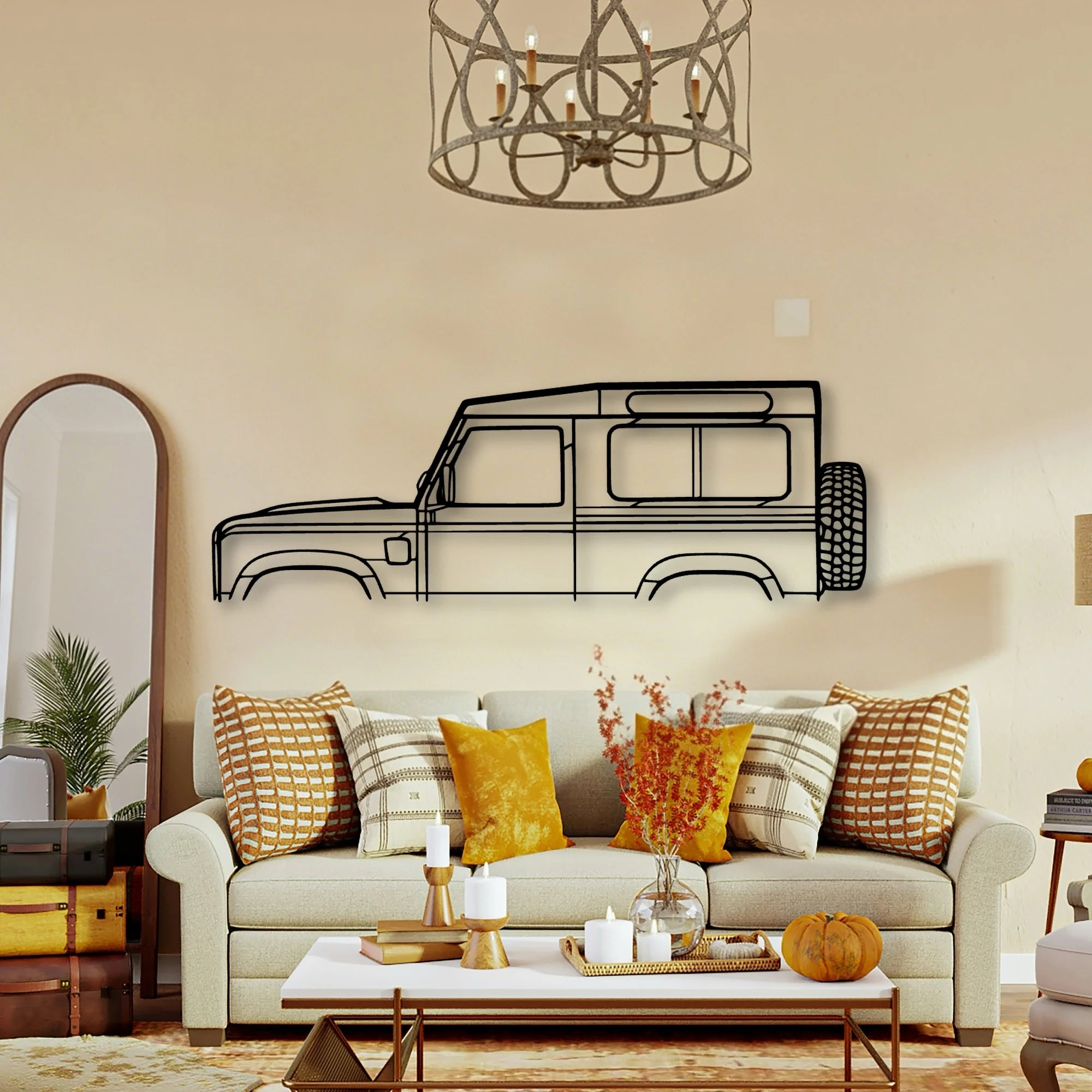 Defender 90 2010 Classic Silhouette Metal Wall Art - Tinvibe