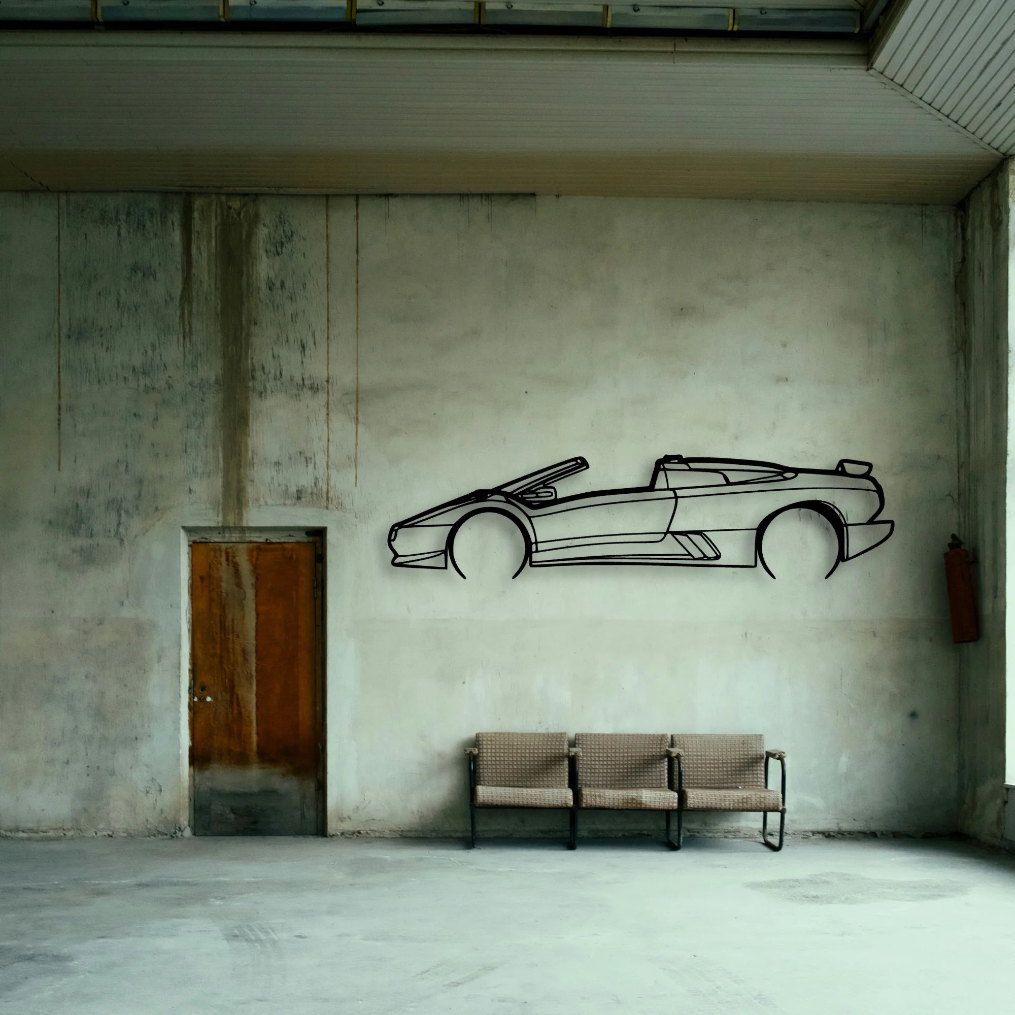 Diablo Roadster 1997 Classic Silhouette Metal Wall Art - Tinvibe