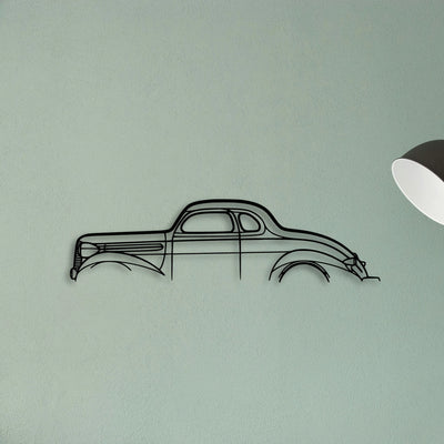 Dodge Coupe 1937 Classic Silhouette Metal Wall Art - Tinvibe