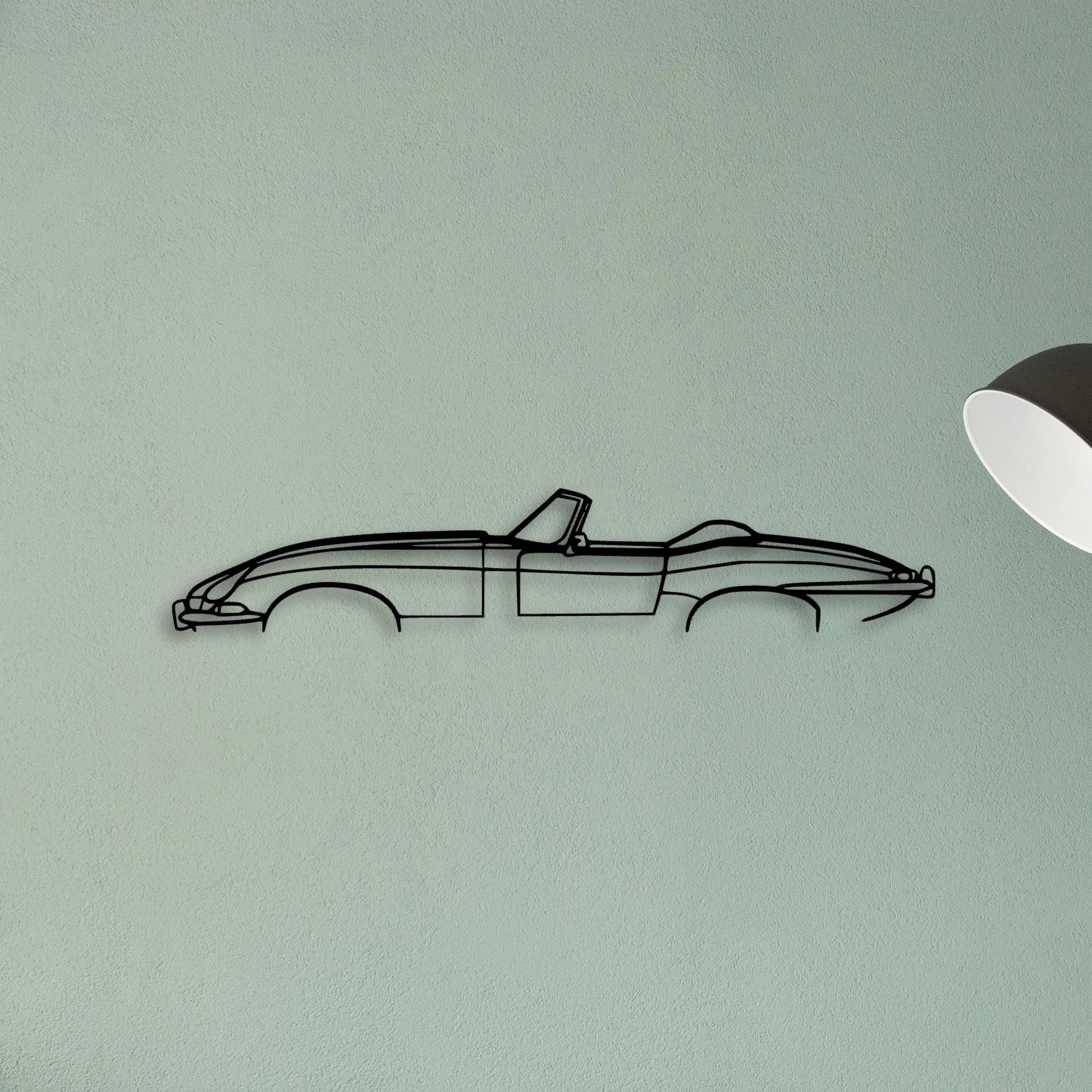 E Type 1966 Classic Silhouette Metal Wall Art - Tinvibe