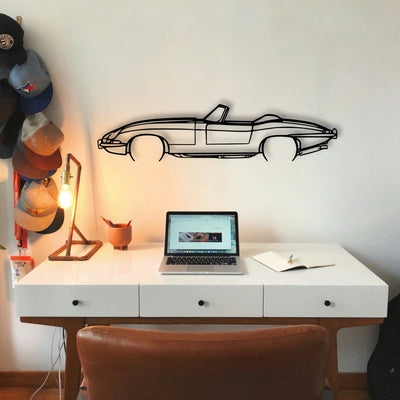 E Type Roadster Classic Silhouette Metal Wall Art - Tinvibe