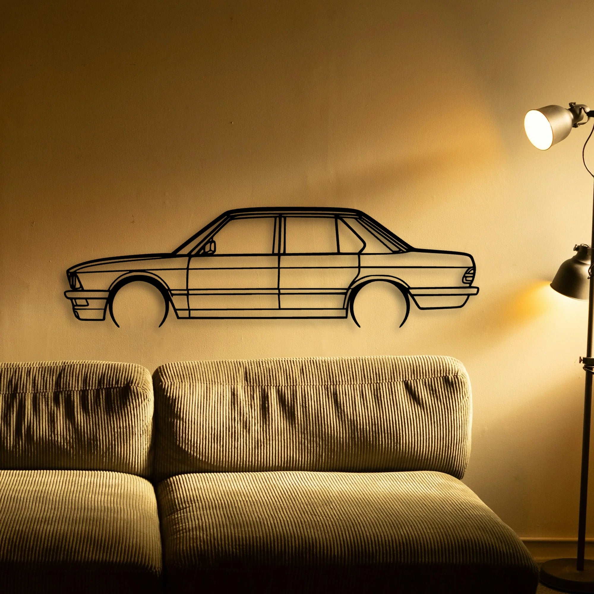 E28 1983 Classic Silhouette Metal Wall Art - Tinvibe