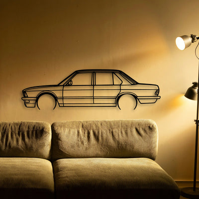 E28 1983 Classic Silhouette Metal Wall Art - Tinvibe