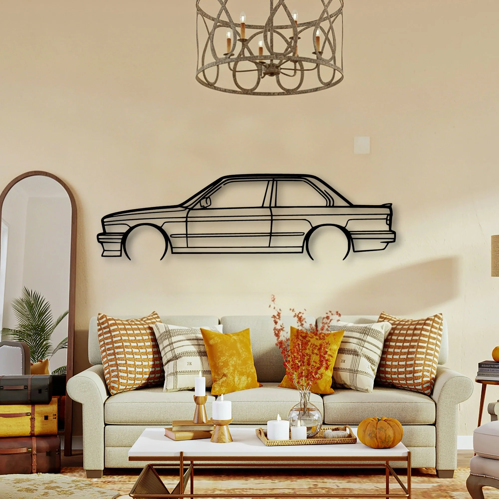 E30 325 2 Classic Silhouette Metal Wall Art - Tinvibe