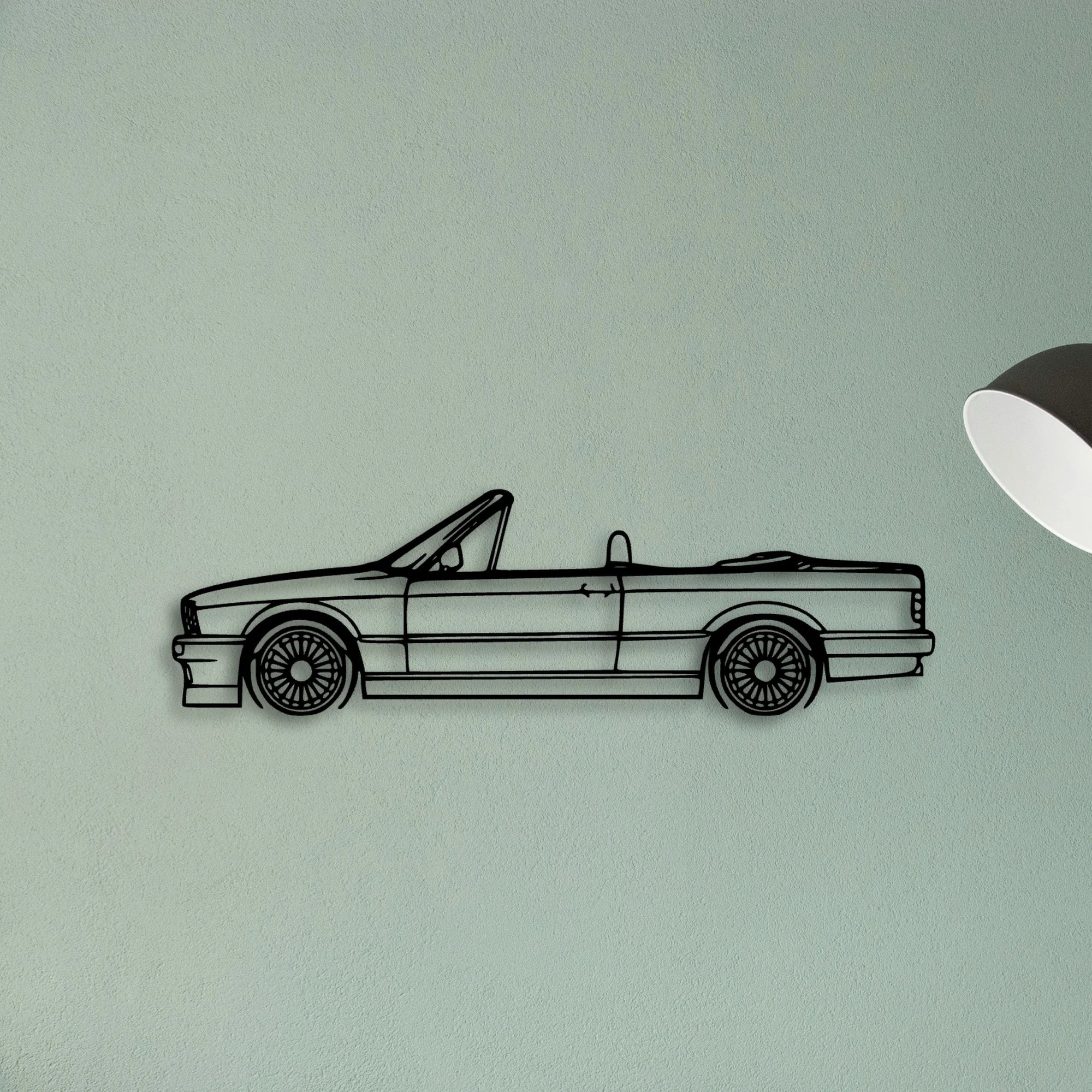 E30 Alpina Cabrio Classic Silhouette Metal Wall Art - Tinvibe