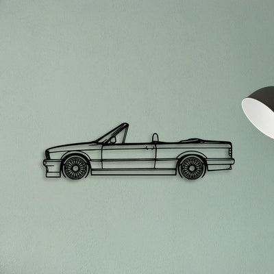 E30 Alpina Cabrio Classic Silhouette Metal Wall Art - Tinvibe