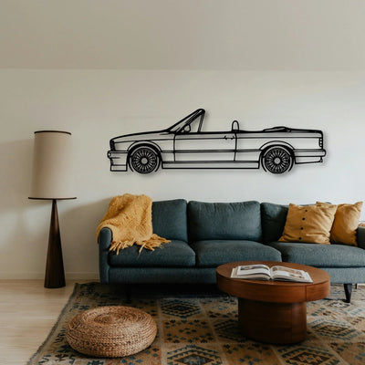 E30 Alpina Cabrio Classic Silhouette Metal Wall Art - Tinvibe