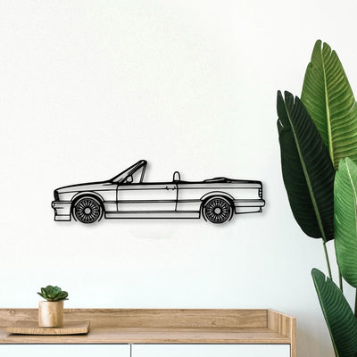 E30 Alpina Cabrio Classic Silhouette Metal Wall Art - Tinvibe