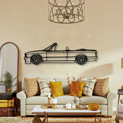 E30 Alpina Cabrio Classic Silhouette Metal Wall Art - Tinvibe