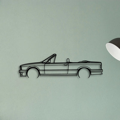 E30 Convertible Classic Silhouette Metal Wall Art - Tinvibe