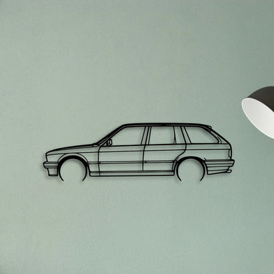 E30 Wagon Classic Silhouette Metal Wall Art - Tinvibe