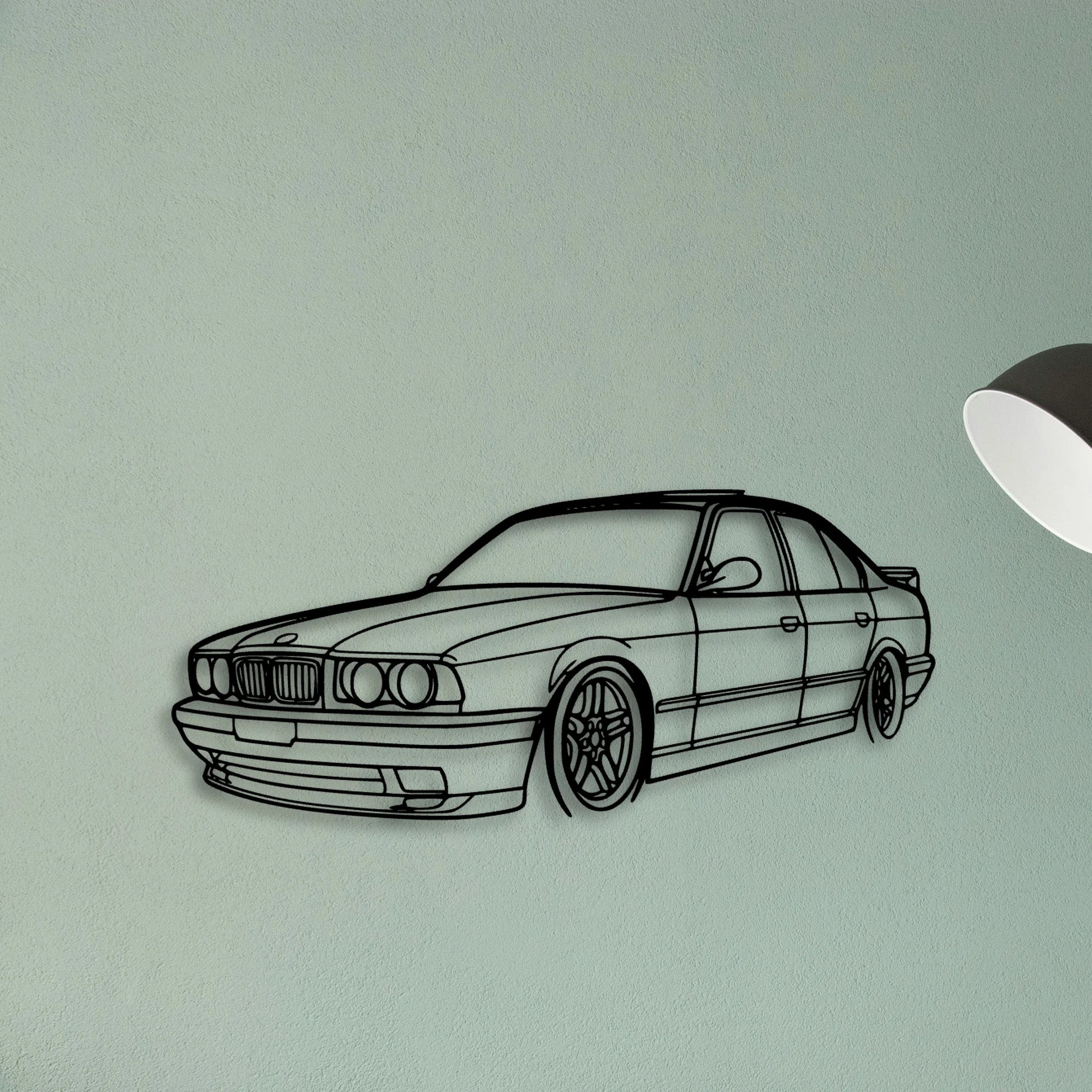 E34 Angle Classic Silhouette Metal Wall Art - Tinvibe