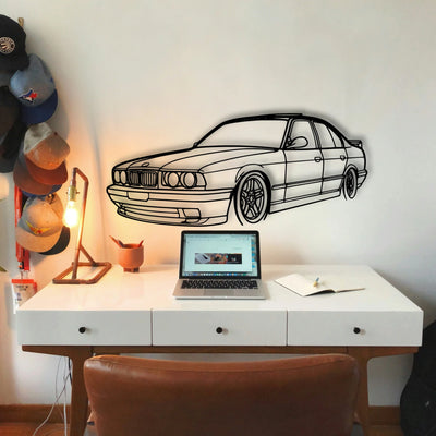 E34 Angle Classic Silhouette Metal Wall Art - Tinvibe