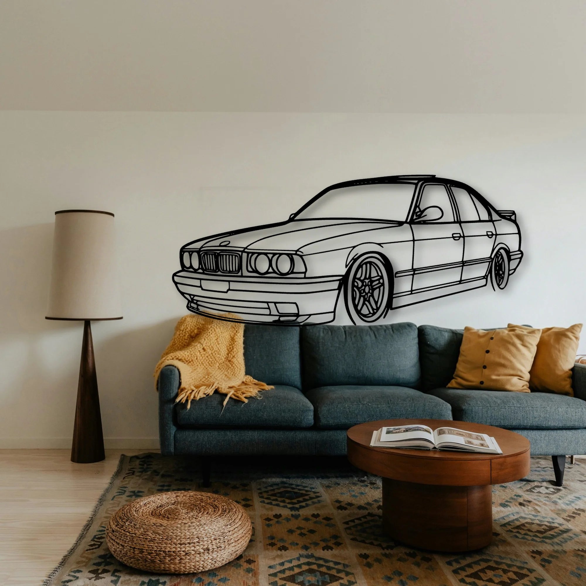 E34 Angle Classic Silhouette Metal Wall Art - Tinvibe