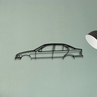 E36 M3 1998 Classic Silhouette Metal Wall Art - Tinvibe