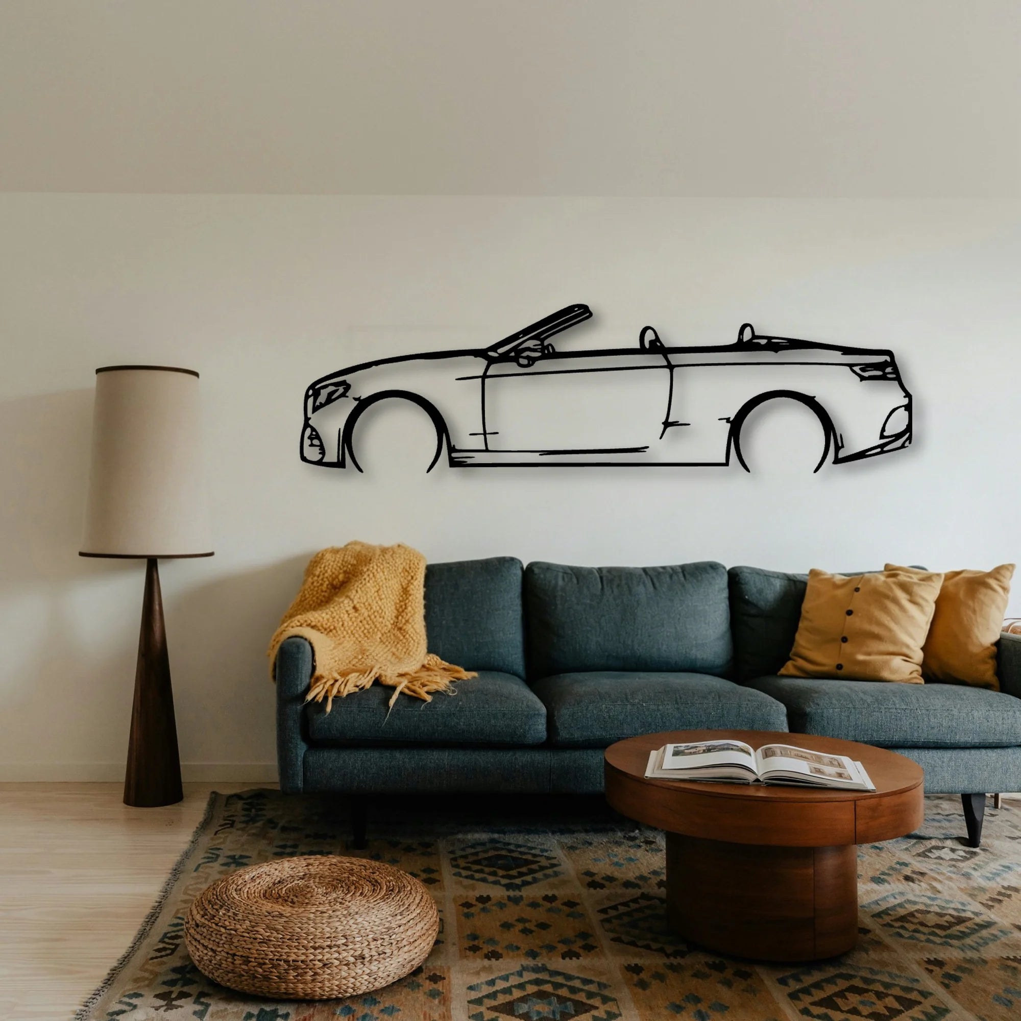 E450 2020 Cabrio Classic Silhouette Metal Wall Art - Tinvibe
