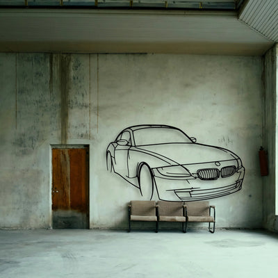 E86 Z4 Angle Classic Silhouette Metal Wall Art - Tinvibe