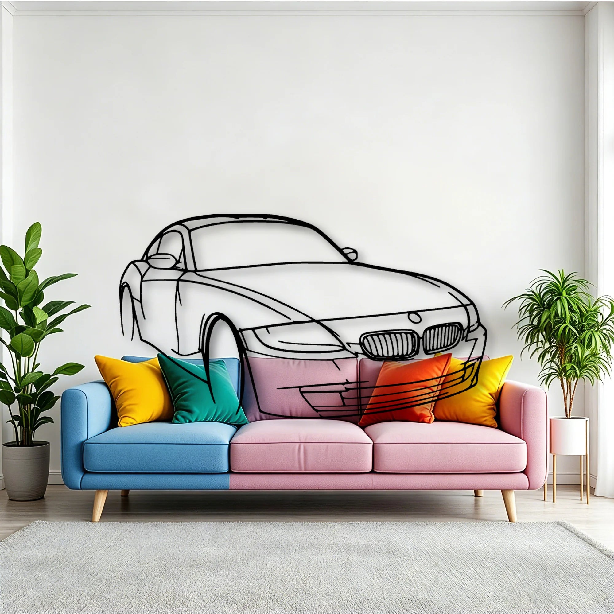 E86 Z4 Angle Classic Silhouette Metal Wall Art - Tinvibe