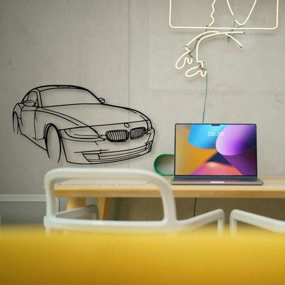 E86 Z4 Angle Classic Silhouette Metal Wall Art - Tinvibe