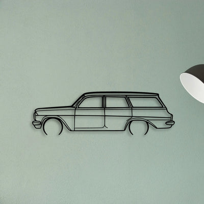EJ Wagon 1963 Classic Silhouette Metal Wall Art - Tinvibe