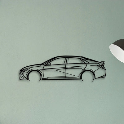 Elantra N 2022 Classic Silhouette Metal Wall Art - Tinvibe