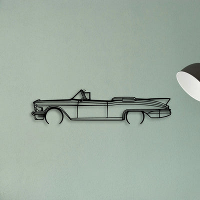 Eldo Biarritz 1958 Convertible 2 Classic Silhouette Metal Wall Art - Tinvibe