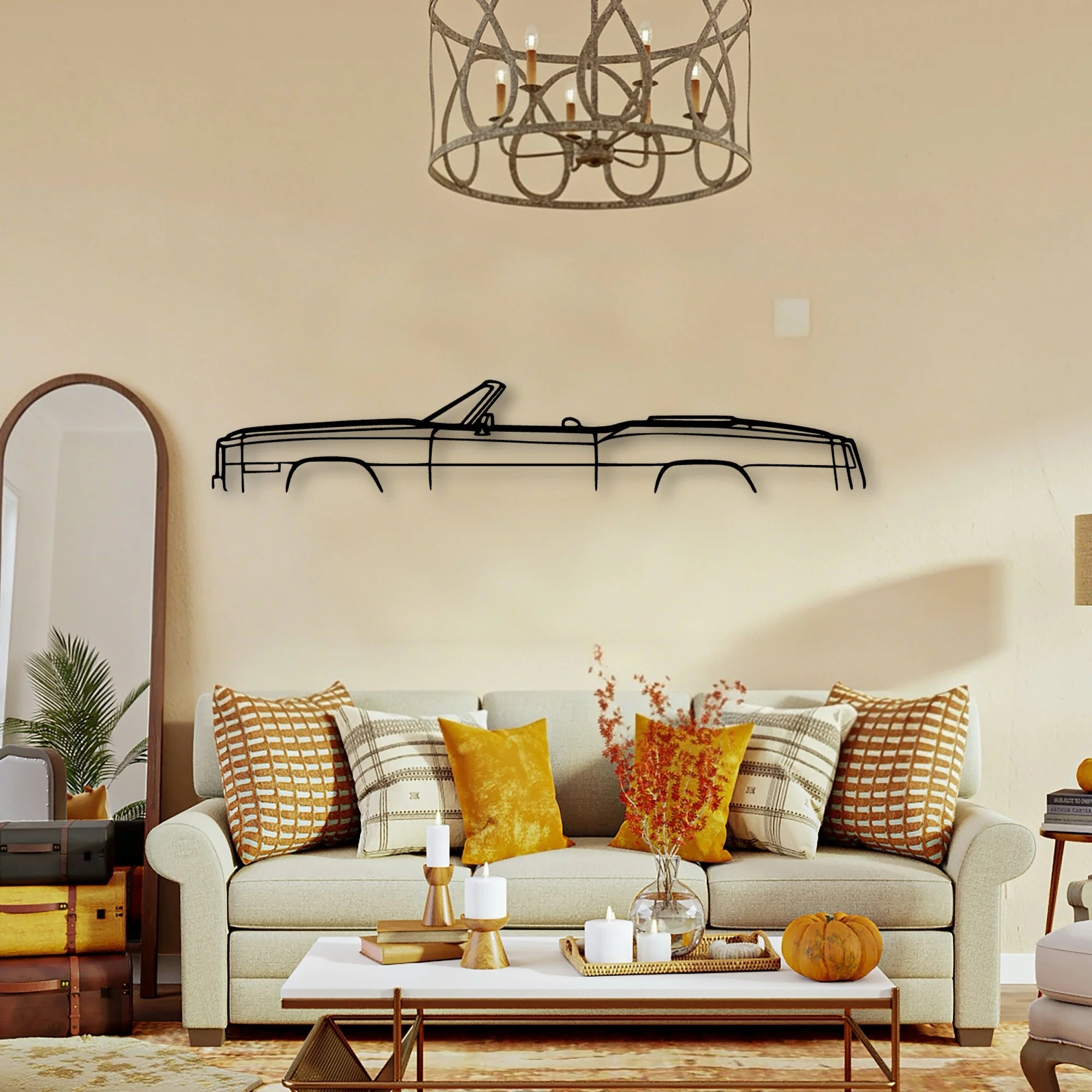 Eldo Convertible 1975 Classic Silhouette Metal Wall Art - Tinvibe