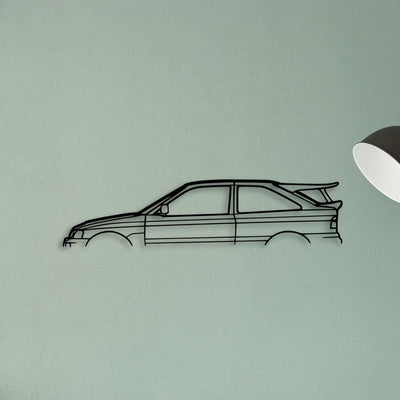 Escort Cosworth RS 1992 Classic Silhouette Metal Wall Art - Tinvibe