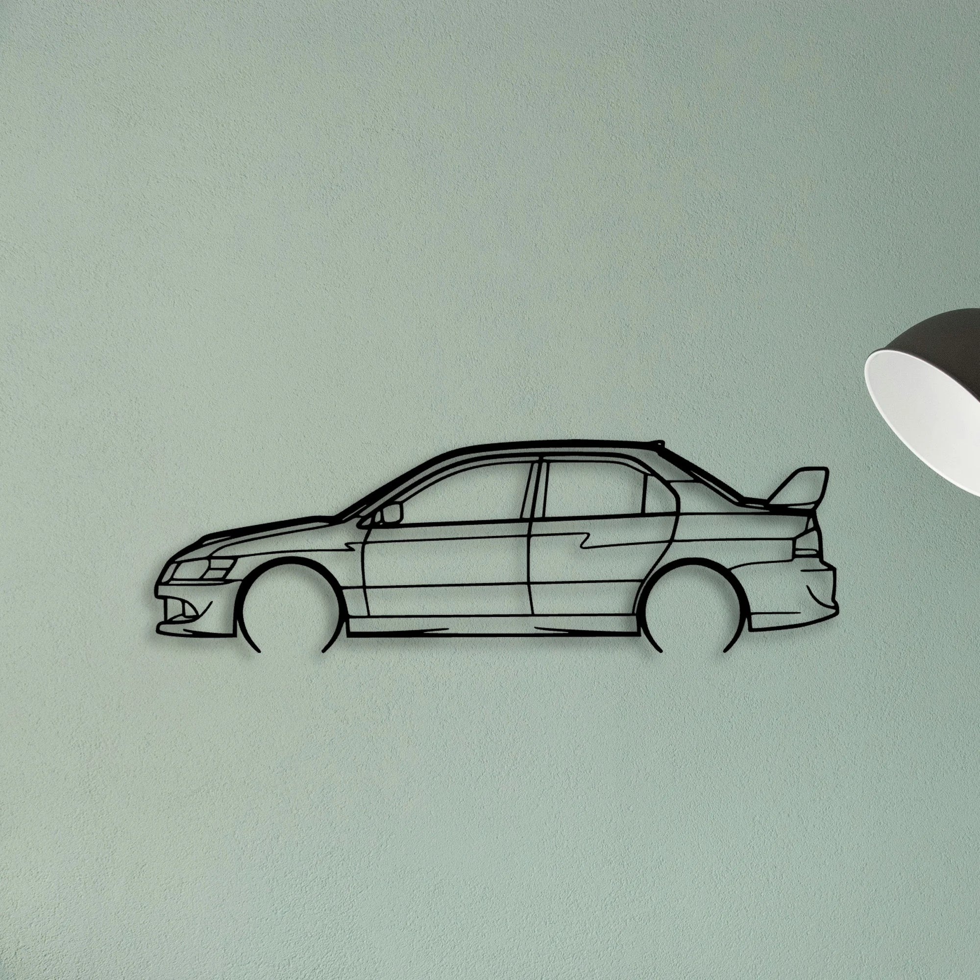 EVO IX 2007 Classic Silhouette Metal Wall Art - Tinvibe